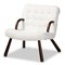 Baxton Studio Eisa Modern & Contemporary White Sherpa Upholstered and Walnut Brown Finished Wood Accent Chair 204-12579 - alternate 7
